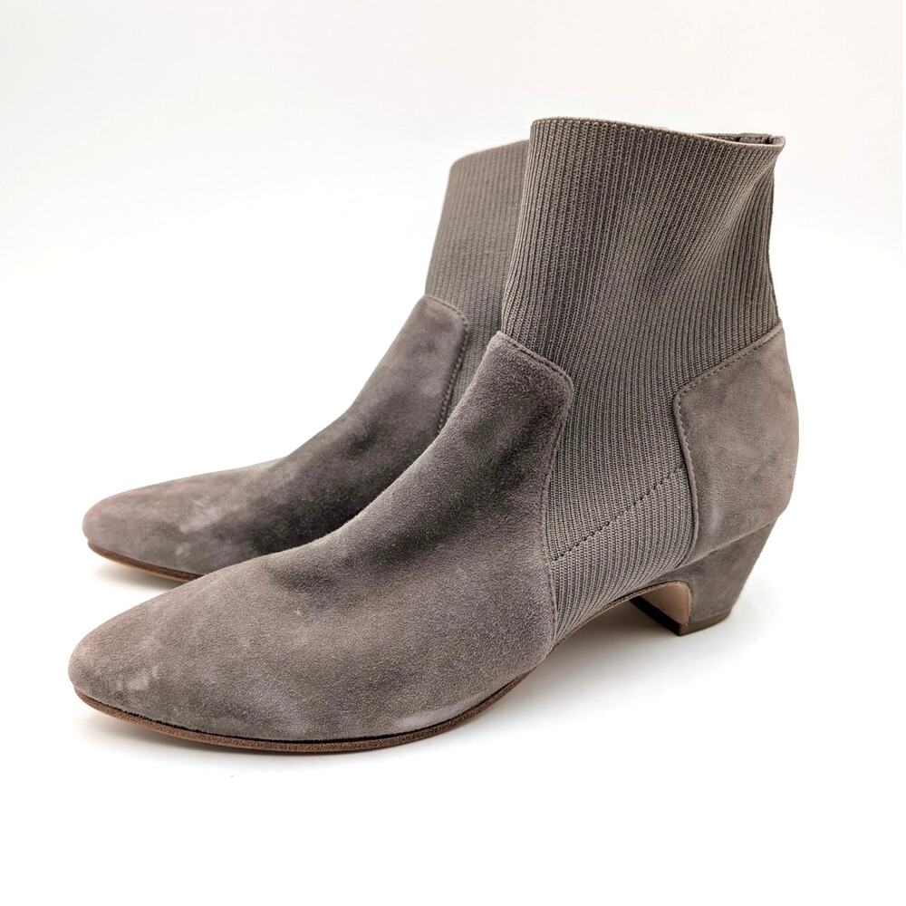 Eileen Fisher Muzy Block Heel Ankle Bootie Women's Taupe Size US6.5 EU37